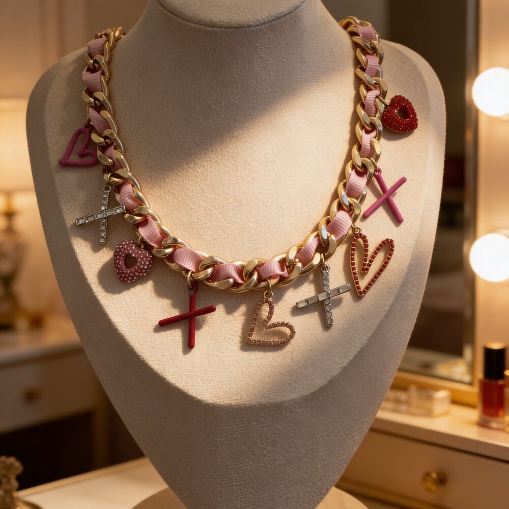 Hugs & Kisses Curb Chain Necklace